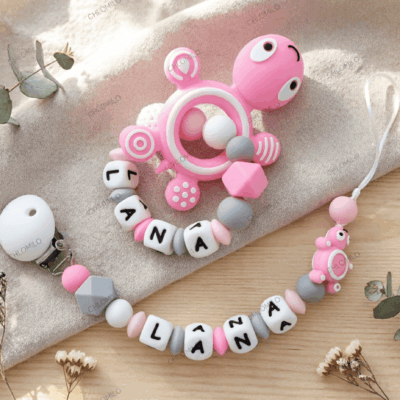 ensemble dentition tortue rose