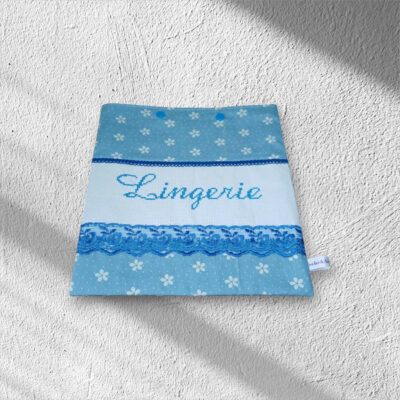Sac rangement pochette lingerie en coton brodé main, organiseur valise, modèles uniques