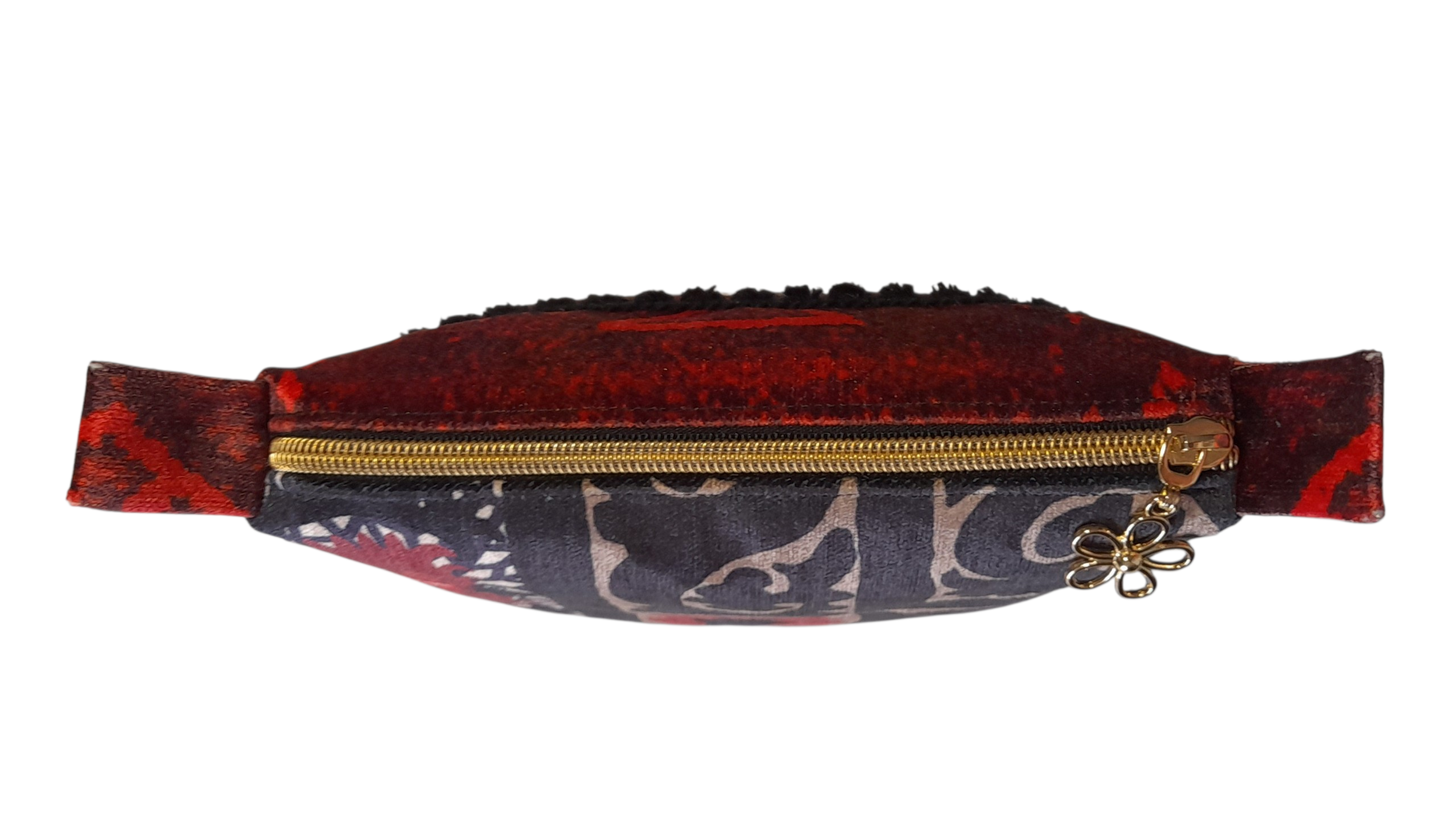 Trousse en velours à fermeture zippée – Image 3