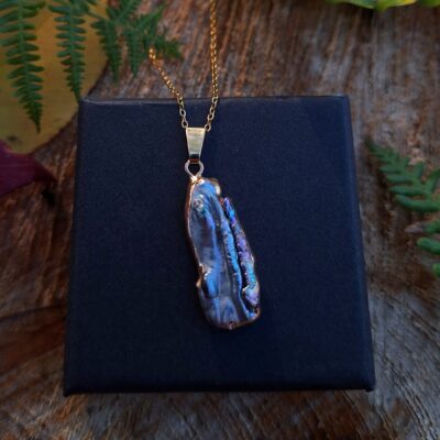 Collier Pendentif Perle de Culture d'Eau Douce Iridescente et Acier Inoxydable