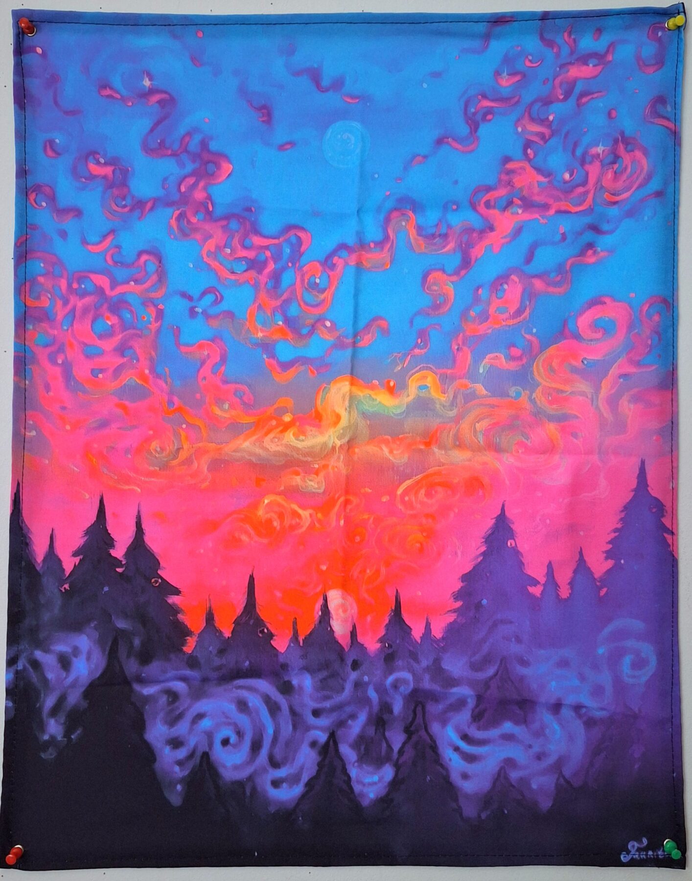 Tenture murale UV forêt enchantée
