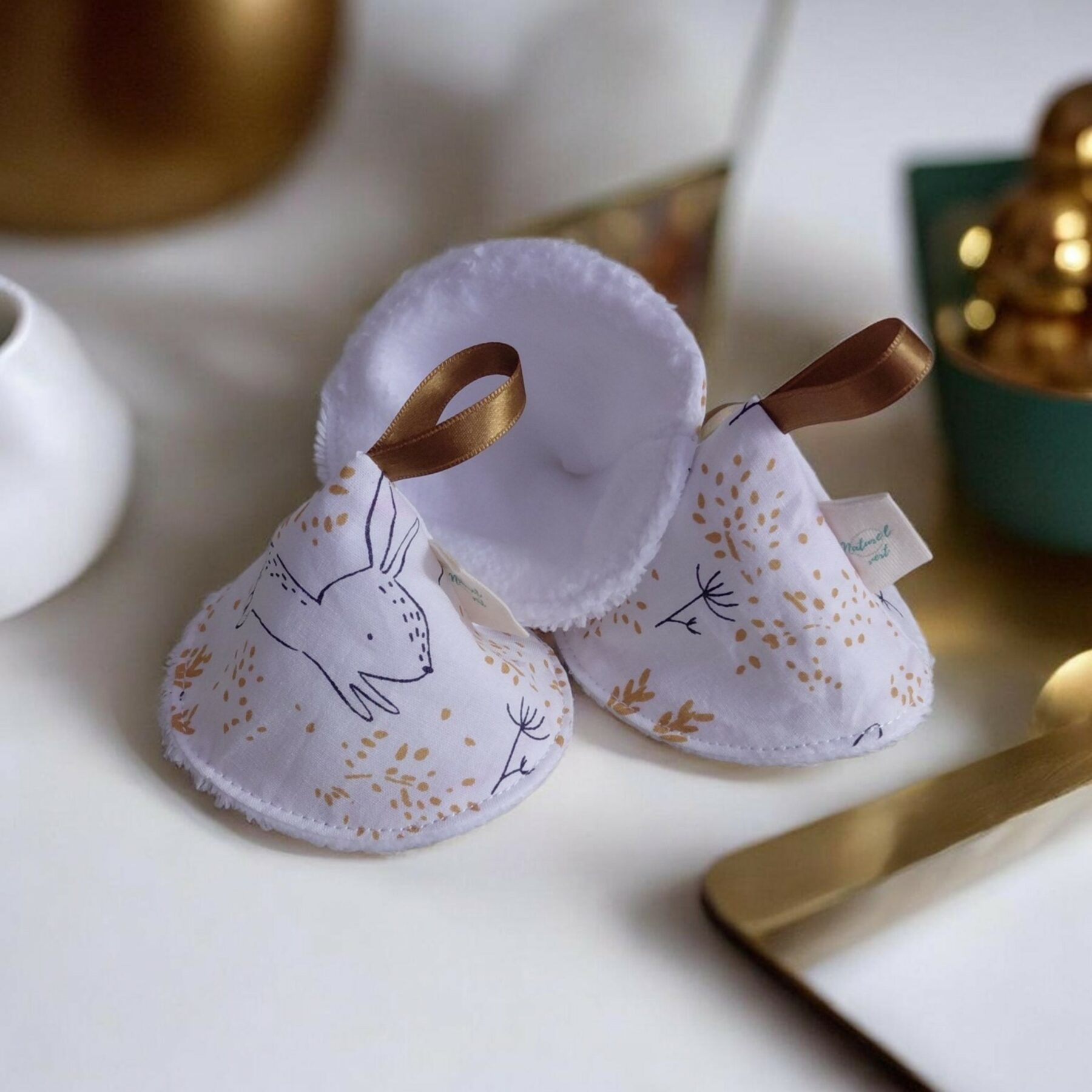 Lot de 3 tipis à pipi bébé en coton et éponge Oeko-Tex – Accessoires de change lavables et réutilisables