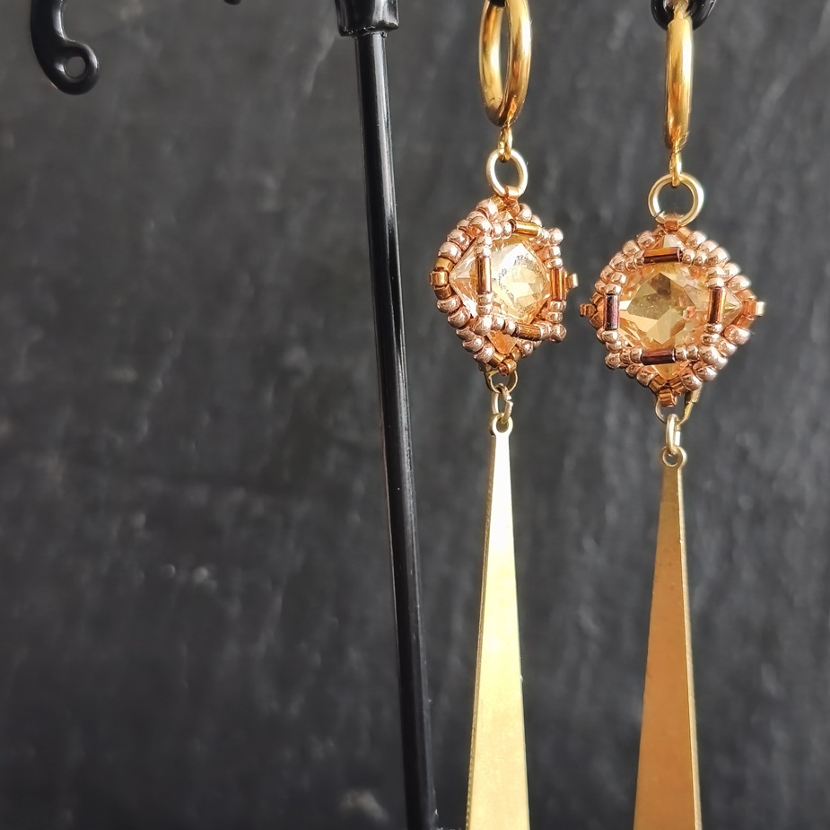 Boucles d'oreilles Gabrielle Champagne – Image 3
