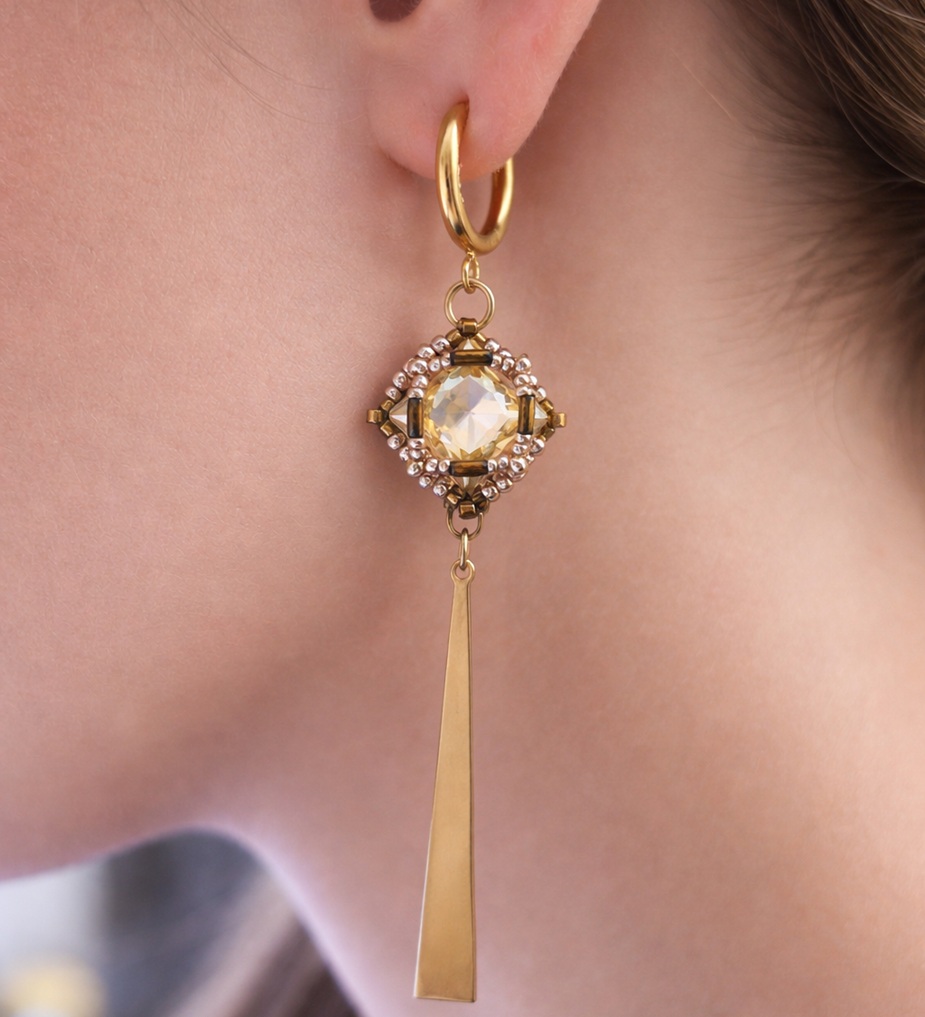 Boucles d'oreilles Gabrielle Champagne – Image 4