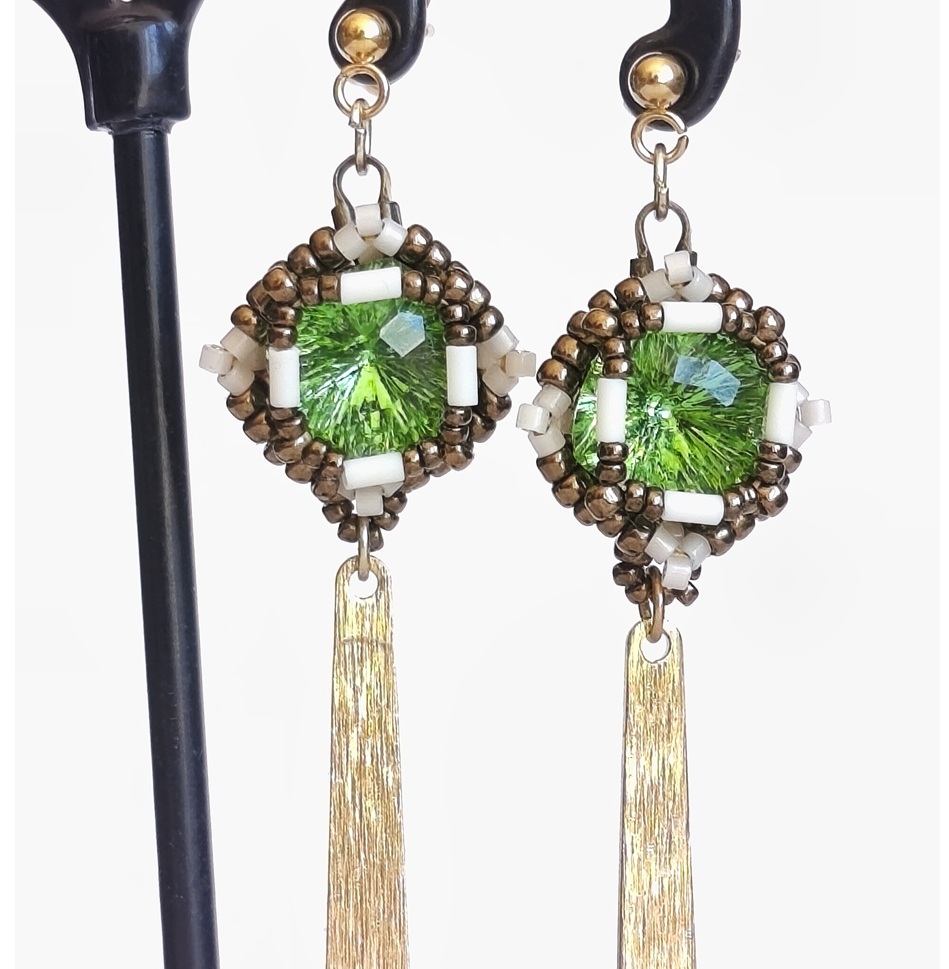 Boucles d'oreilles Gabrielle verte – Image 5