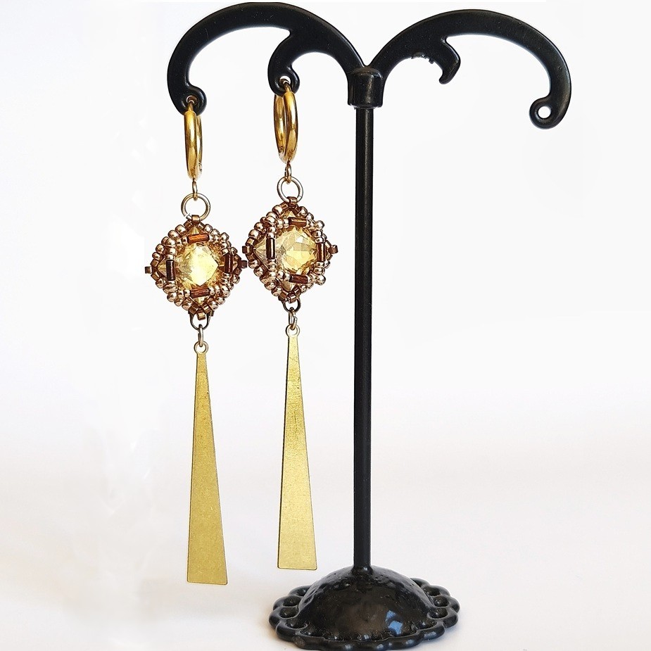 Boucles d'oreilles Gabrielle Champagne – Image 2