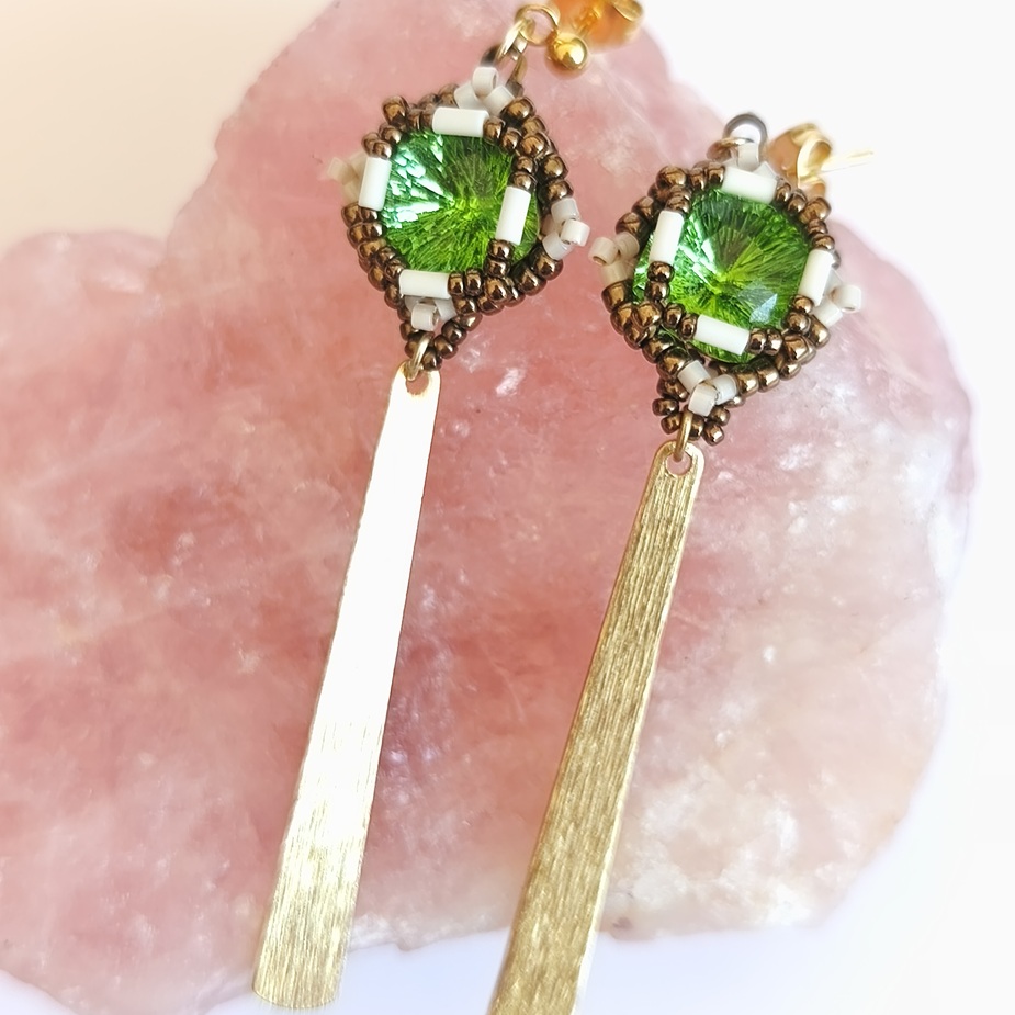 Boucles d'oreilles Gabrielle verte – Image 6