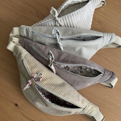 Sac banane en velours cotelé - simili cuir - en stock