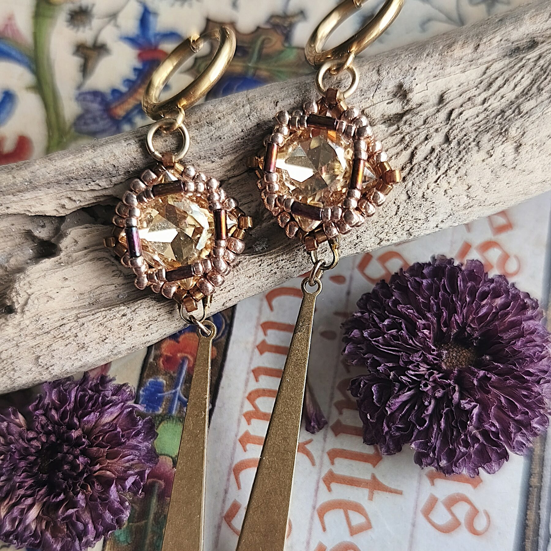 Boucles d'oreilles Gabrielle Champagne