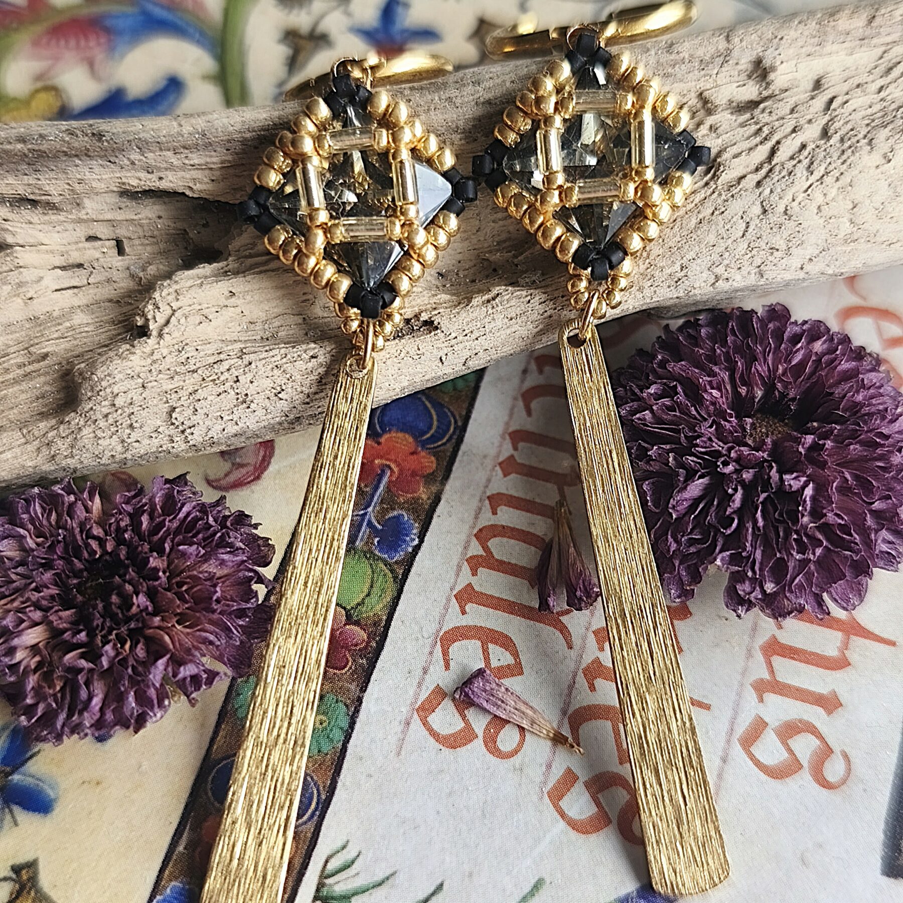 Boucles d'oreilles Gabrielle noire