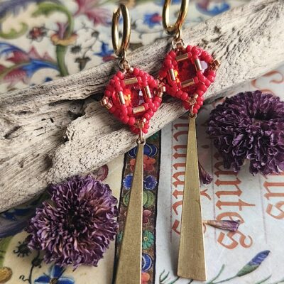 Boucles d'oreilles Gabrielle Rouge