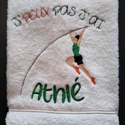 Serviette de toilette brodée