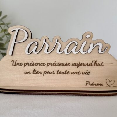 Plaque personnalisée "Parrain/Marraine"