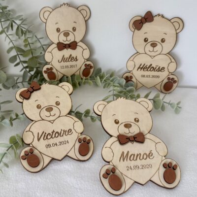 Ourson personnalisé en bois