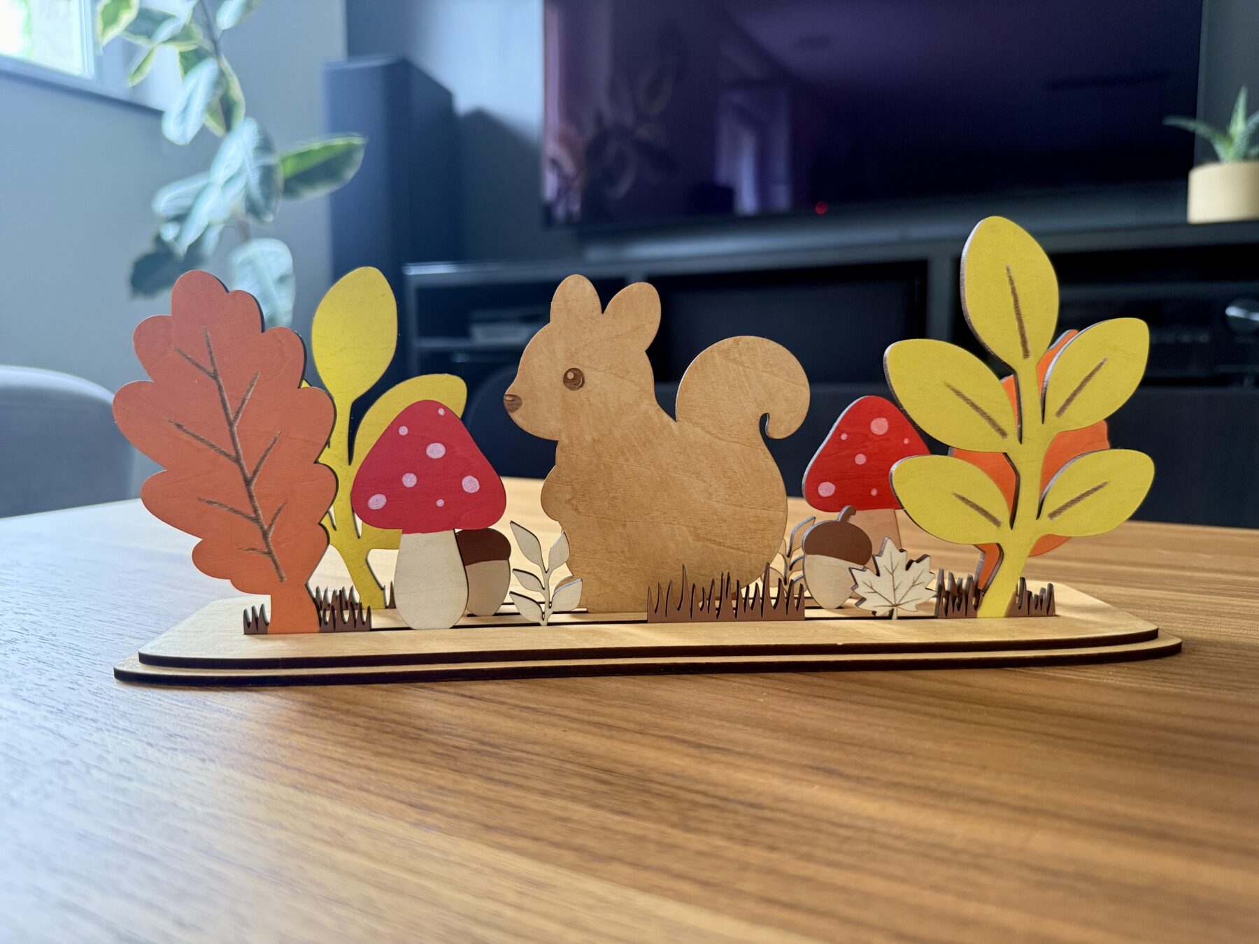 Décoration d'automne en bois
