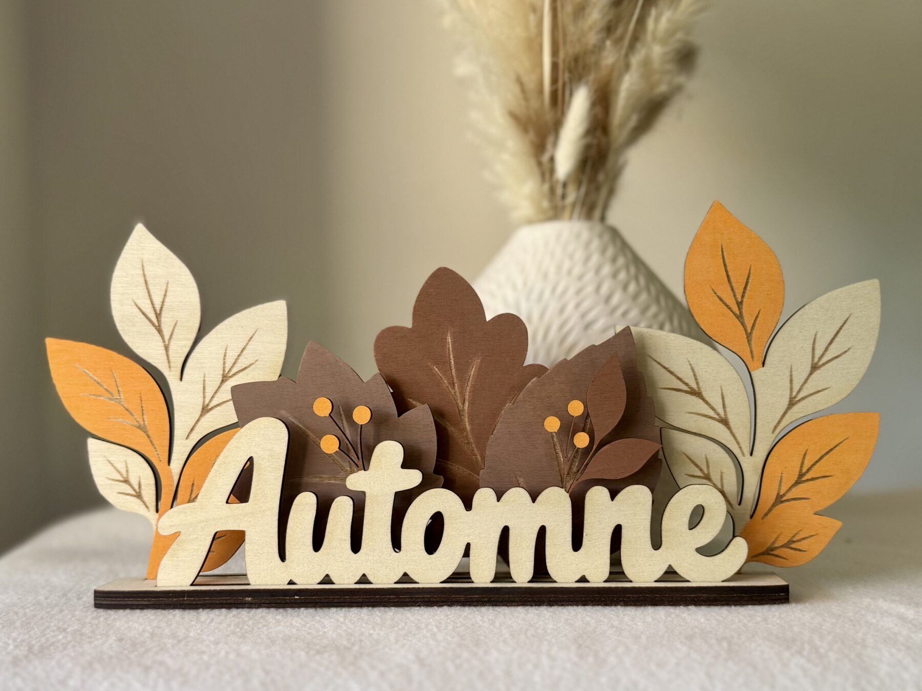 Décoration automnale en bois