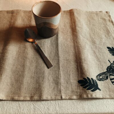 Set de table - abeille sans fleur - vert olive