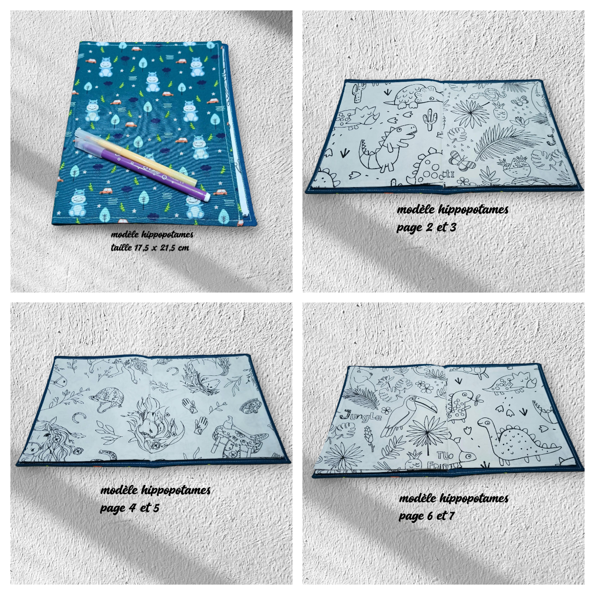 livre, cahier à colorier lavable, réutilisable plusieurs modèles au choix – Image 8