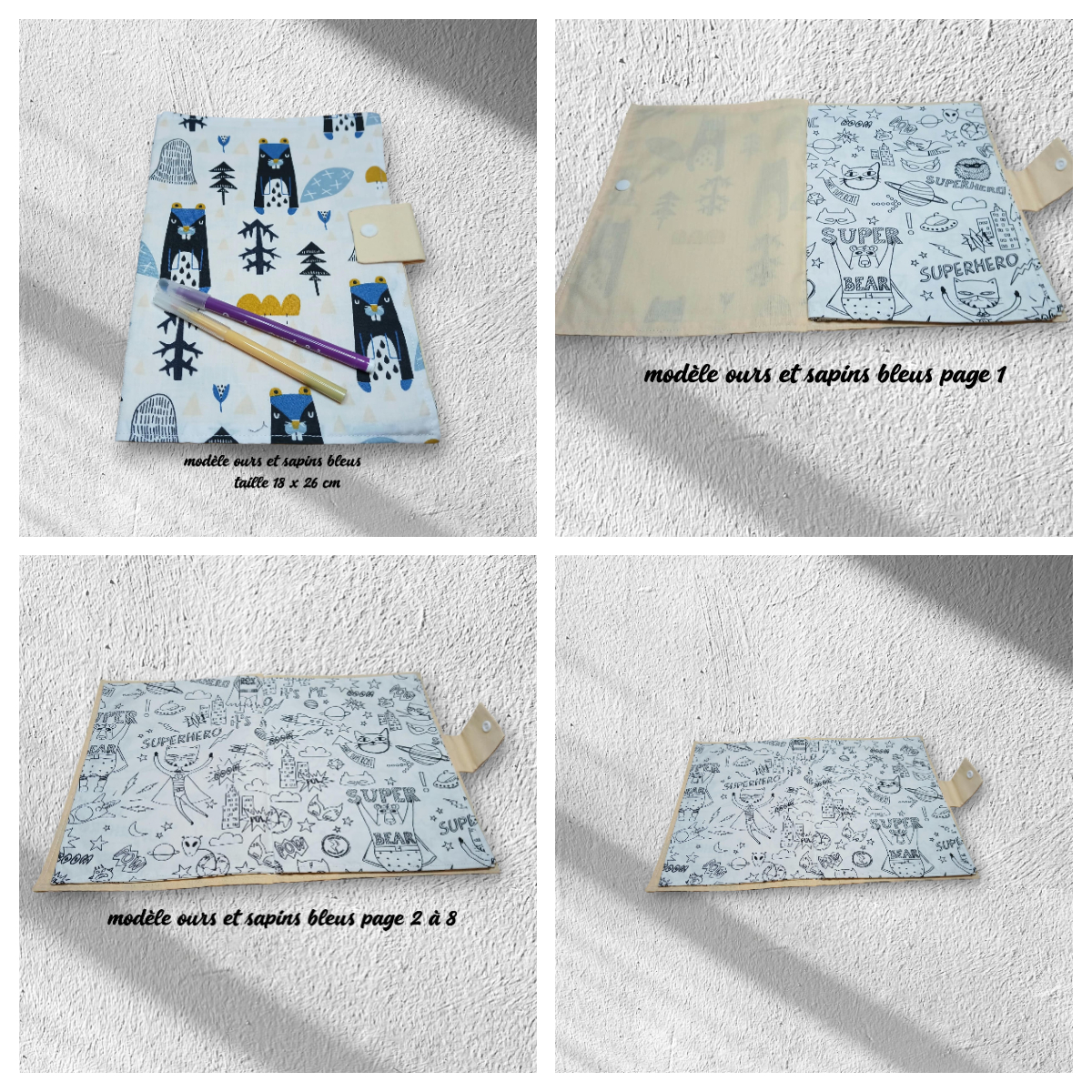 livre, cahier à colorier lavable, réutilisable plusieurs modèles au choix – Image 9