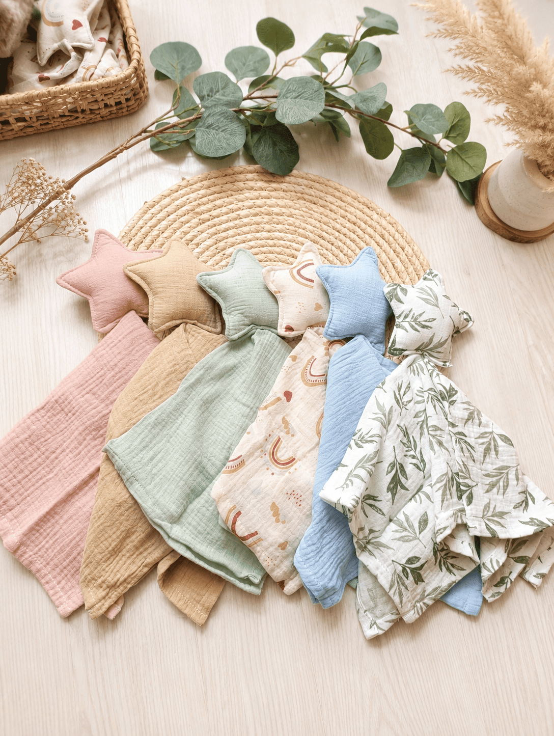 doudous etoile double gaze de coton personnalisé