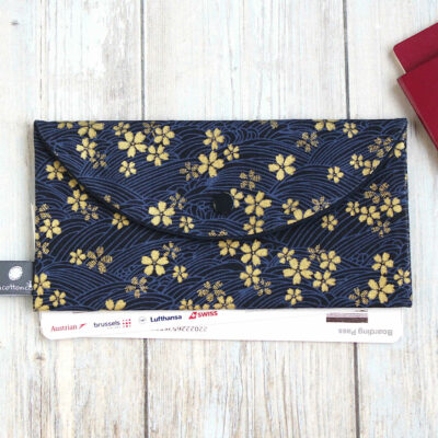 Pochette passeport billets avion, porte documents voyage, trousse japonaise enveloppe tissu