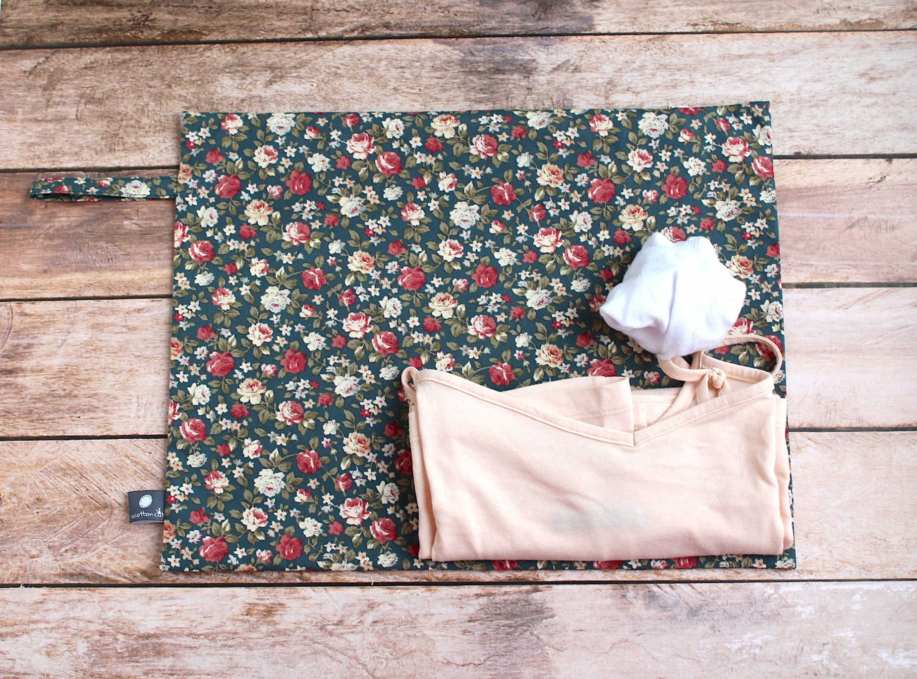 sac a linge tissu fleurs