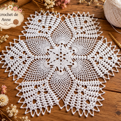 TUTO CROCHET – Napperon dentelle, Photos à chaque rang, Décoration maison, Facile à réaliser avec pas à pas et schéma !