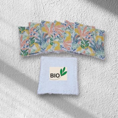 Semainier de lingettes en coton et éponge biologique modèle au choix