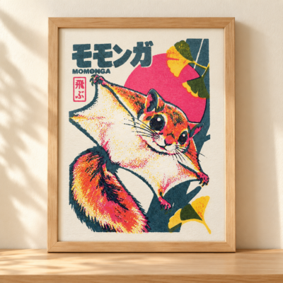 MOMONGA / モモンガ — Affiche format A6, A5 ou A4