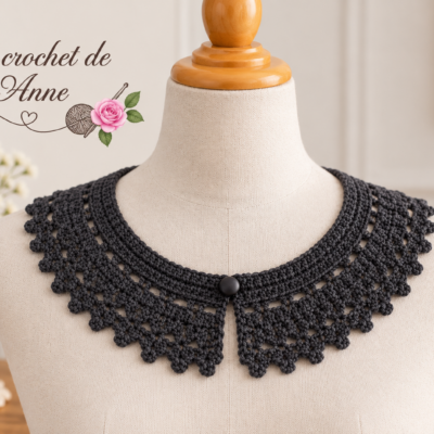 TUTO CROCHET – Col Claudine , Col Bohème , aux jolis points fantaisies , facile à réaliser !