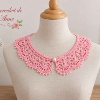TUTO CROCHET - Col Romantique , col Bohème , col Claudine aux jolis motifs en dentelle fine , facile à réaliser !