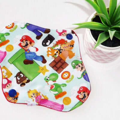 Protège-slip lavable SUPER MARIO - (MINI, FIN & DISCRET - 17 cm) - Zéro déchet - PSL - Protège-slip en coton ado fille femme - Hygiène intime féminine