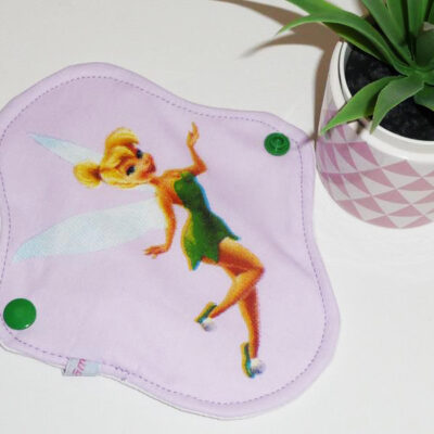 Protège-slip lavable FEE CLOCHETTE (MINI, FIN & DISCRET - 17 cm) - Zéro déchet - PSL - Protège-slip en coton ado fille femme - Hygiène intime féminine