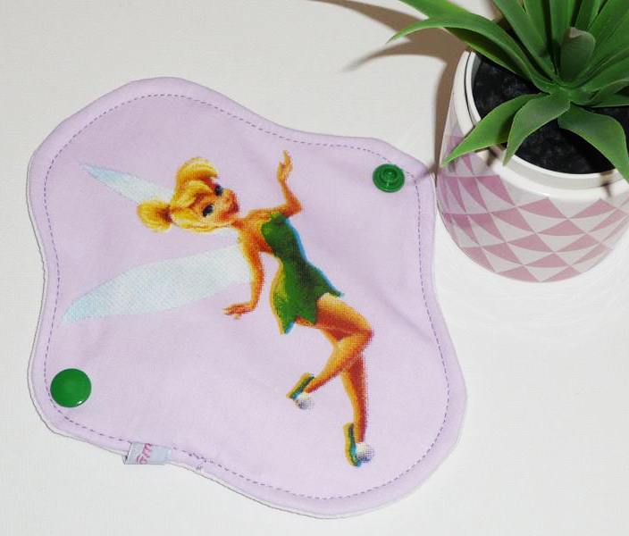 Protège-slip lavable FEE CLOCHETTE (MINI, FIN & DISCRET - 17 cm) - Zéro déchet - PSL - Protège-slip en coton ado fille femme - Hygiène intime féminine
