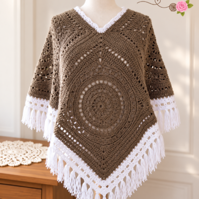 TUTO CROCHET – Poncho bohème hippie , aux carrés Granny Géants , facile à réaliser , Tuto au crochet !