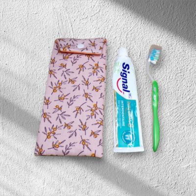 Etui pour brosse à dents et dentifrice nomade en coton biologique, pochette à savon offerte modèle au choix