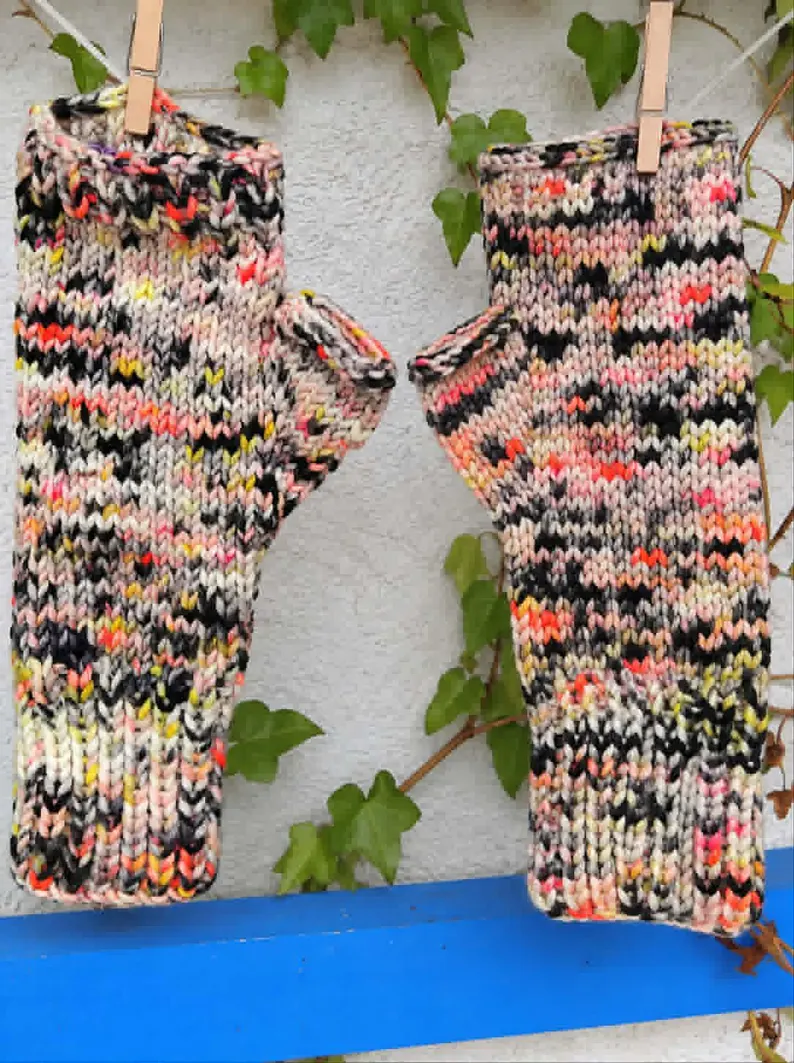 Mitaines - Mitaines en laine - Mitaines en laine teintée - Accéssoire pour l'hiver- Accessoire Femme - Accéssoire Homme- Cadeau - Création unique