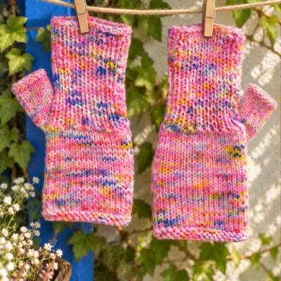 Mitaines -Mitaines en laine-Mitaines en laine teintée-Accéssoire femme-Cadeau